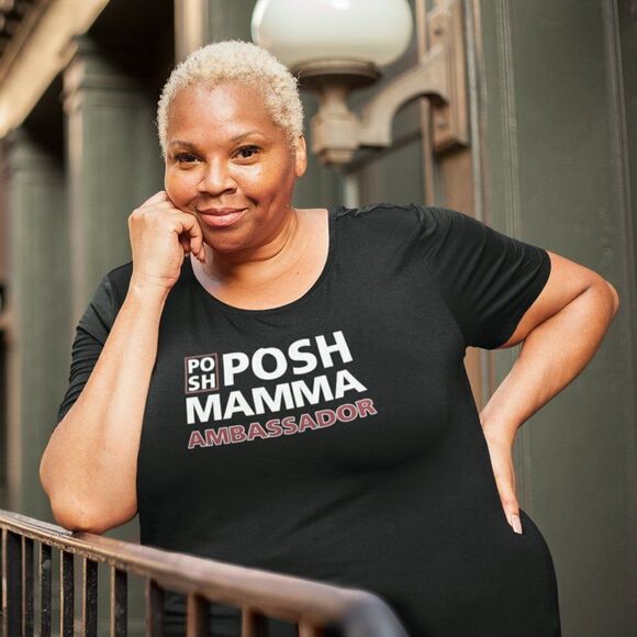 Posh t-shirt Posh Mamma Ambassador Black t-shirt Adult unisex Sizes Crewneck - Picture 1 of 2